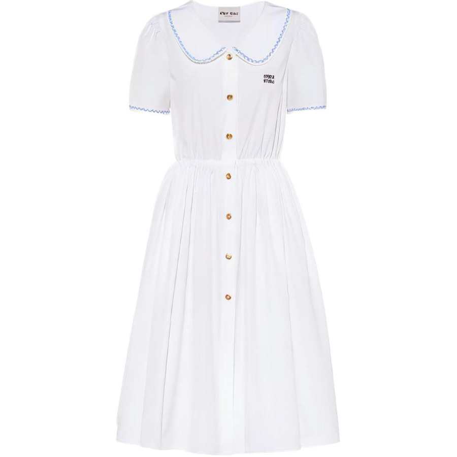 MIU MIU SS22 Short Sleeved Dress Women's White