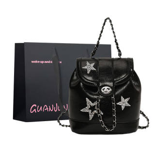 GUANJUNXIAOXIONG Pu Shoulder Bag Backpack Regular Women's Black/Silver