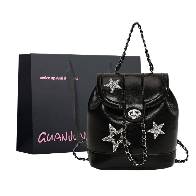 GUANJUNXIAOXIONG Pu Shoulder Bag Backpack Regular Women's Black/Silver
