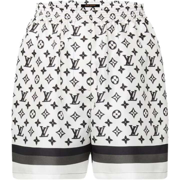 LOUIS VUITTON LOUIS VUITTON 3D Monogram Stripe Accent Pajama Shorts