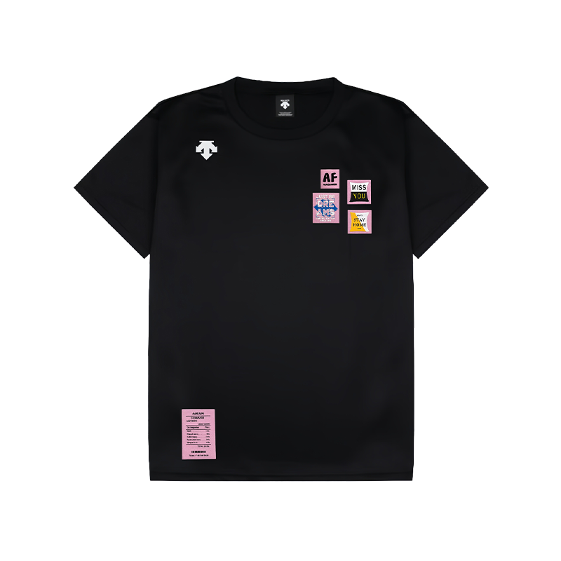 DESCENTE DESCENTE T Shirts Unisex Black Crew Neck Moderate