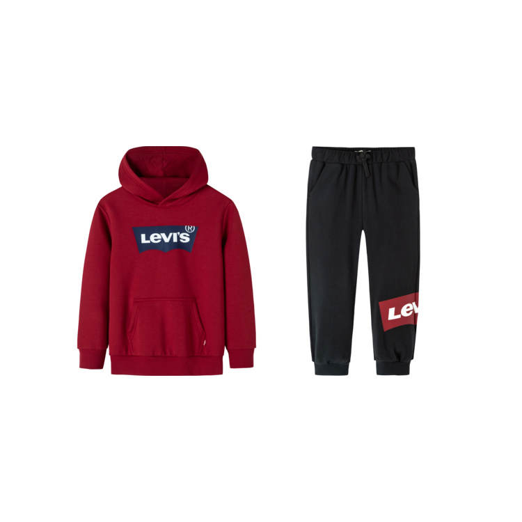 Levis Casual Sportswear Fall Winter Fleece Lined, Comfortable Hoodie Pants Recommended For Ages 7 16 Years Old Red