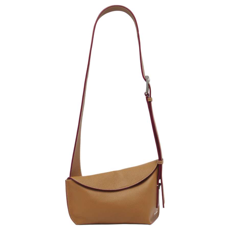 Alexander McQueen T Bar Sling Calfskin Shoulder Bag Women's Tanned Leather Color