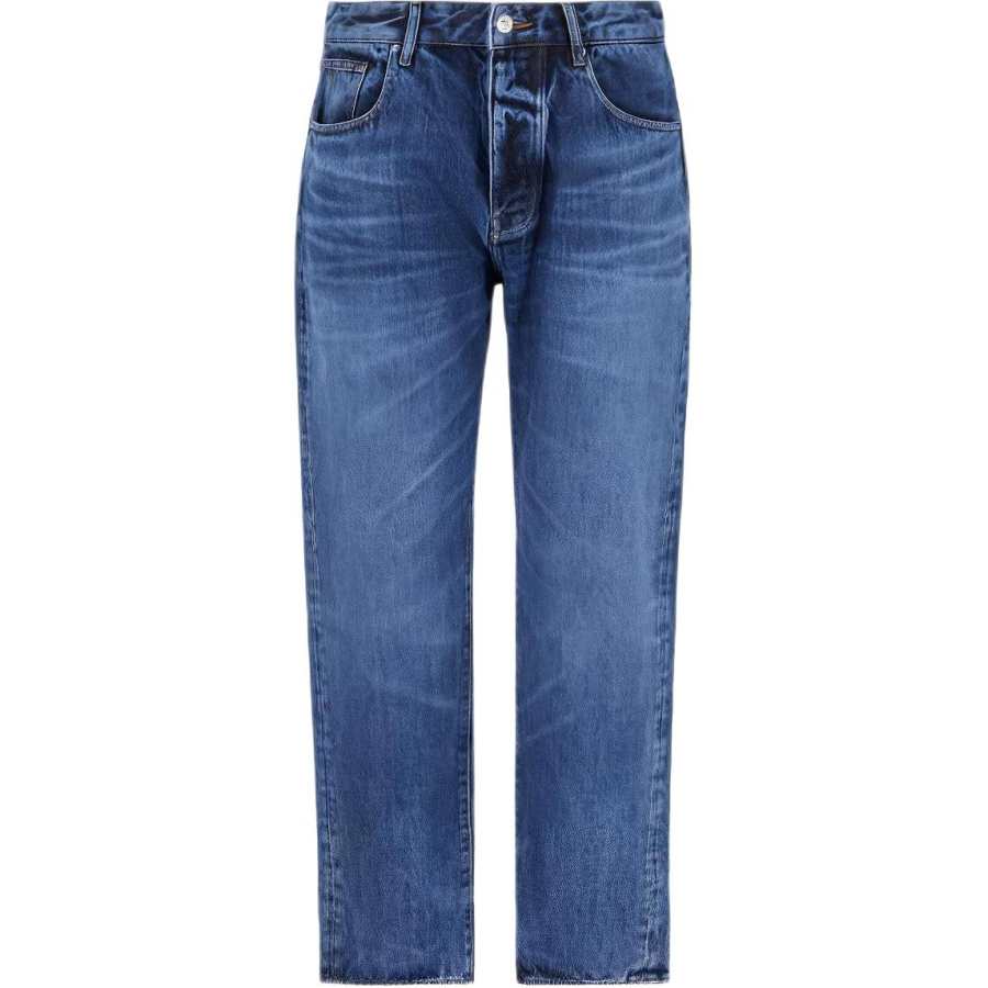 Armani Exchange whiskered tapered-leg jeans