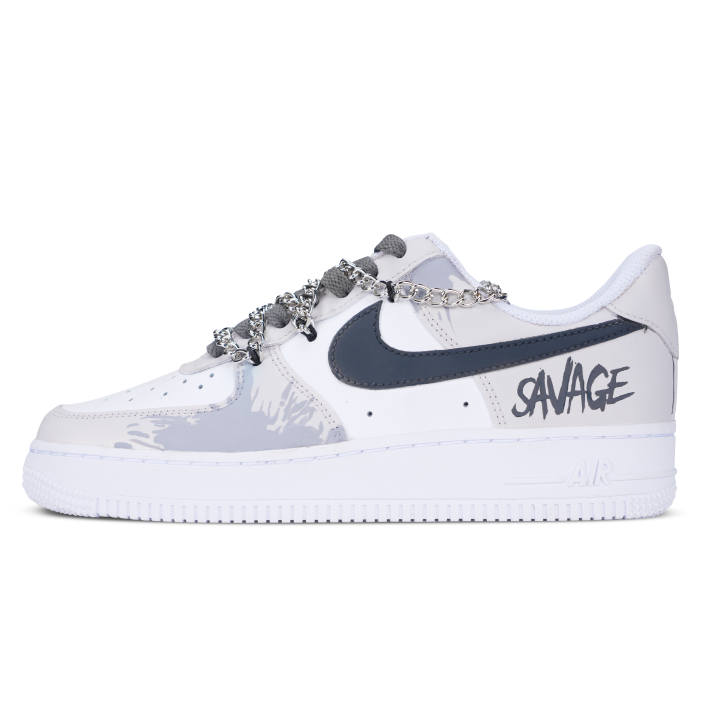 Nike Nike Air Force 1 Photocopier Splash Abrasion Resistant Low top Skateboard Shoes Men's White Black