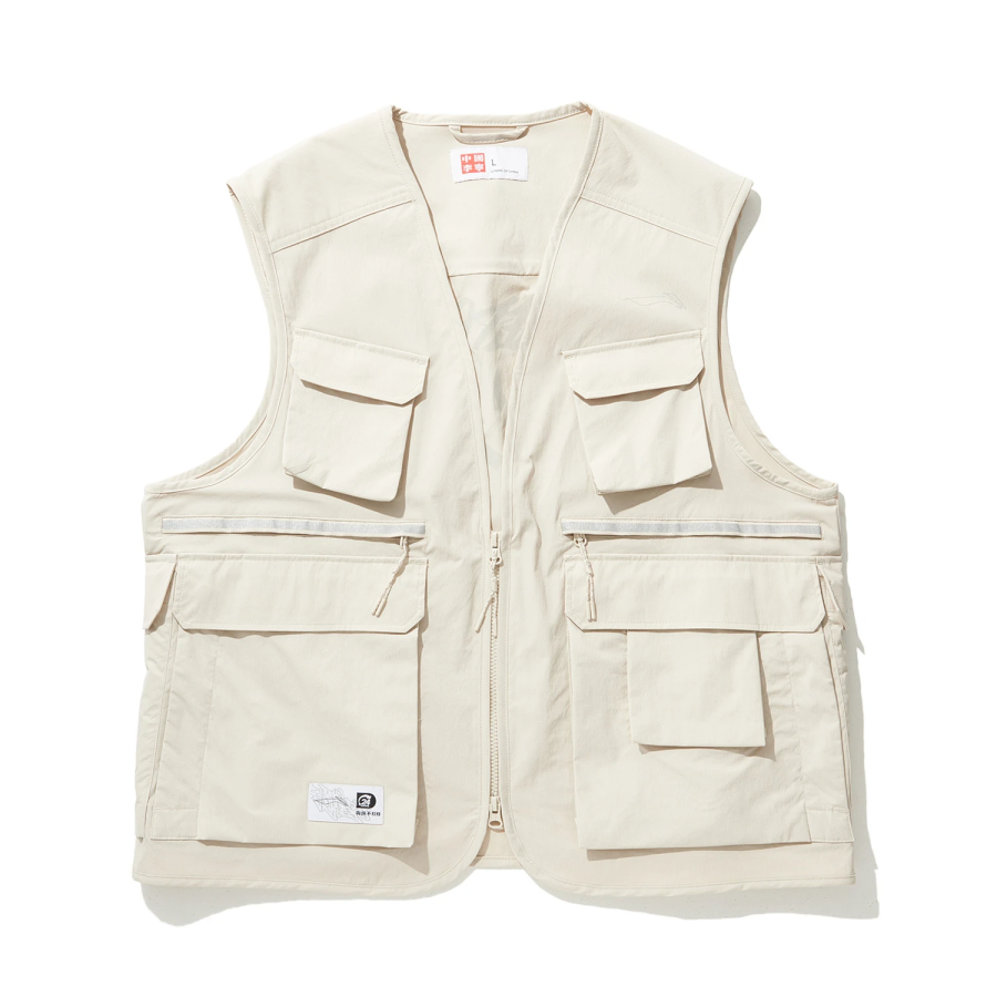 Li-Ning Li Ning Vests Men's Oat Gray V Neck Moderate Other