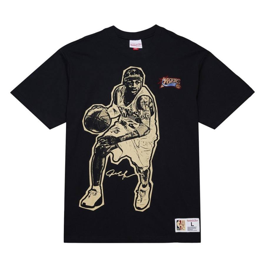 Mitchell Ness x NBA 100% Cotton T Shirt Unisex Black