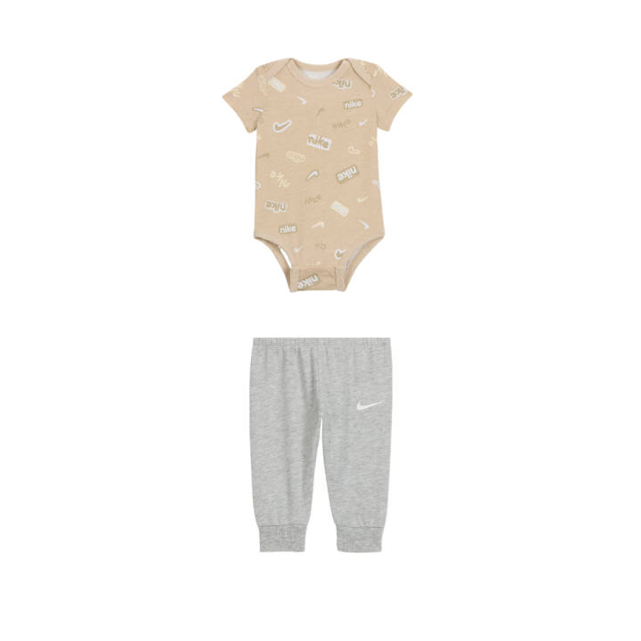 Nike Nike Casual Sportswear SS25 2 Piece Set Yellow Gray Infant And Toddler