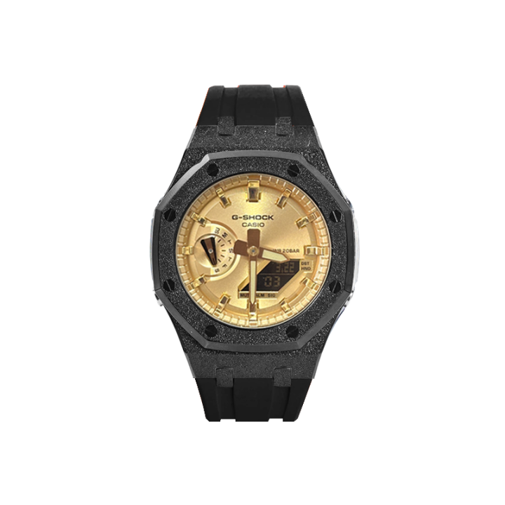 CASIO CASIO Custom Collection Sparkling Gold Quartz Movement Rubber Strap Watch Unisex Gold Dial