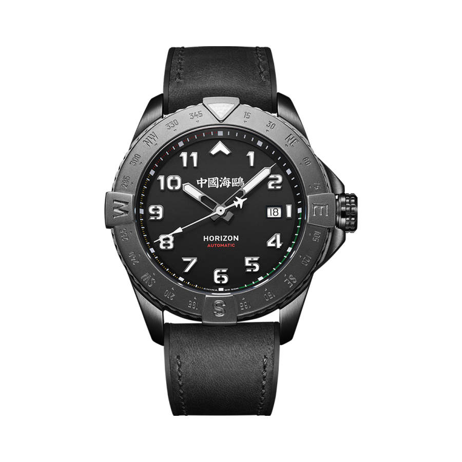 Sea-Gull Sea Gull PILOT Skyline Collection Automatic Mechanical Movement Silicone Strap Watch Men's Watches Black Dial
