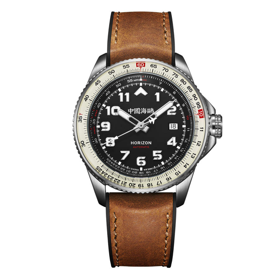 Sea-Gull Sea Gull PILOT Skyline Collection Automatic Mechanical Movement Rubber Band Strap Watch Men's Watches