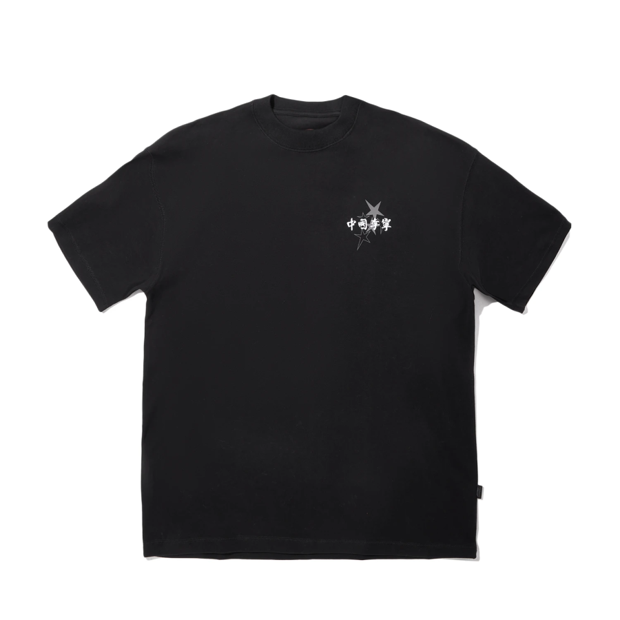 Li-Ning Li Ning T Shirts Unisex Black Crew Neck Moderate Straight Fit