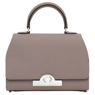 Moynat Metal Accessories Cow Leather Handbag Women's Dove Gray
