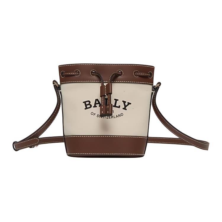 BALLY Cow Leather Crossbody Bags Regular Women's Brown & Beige