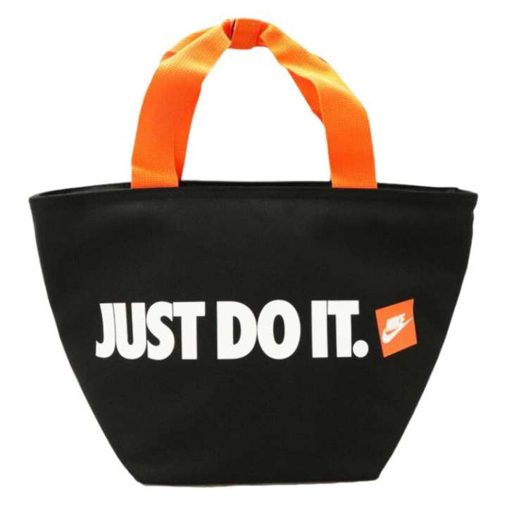 Nike Nike Polyester Tote Bag, Shopping Bag, Handbag Unisex Black & Orange