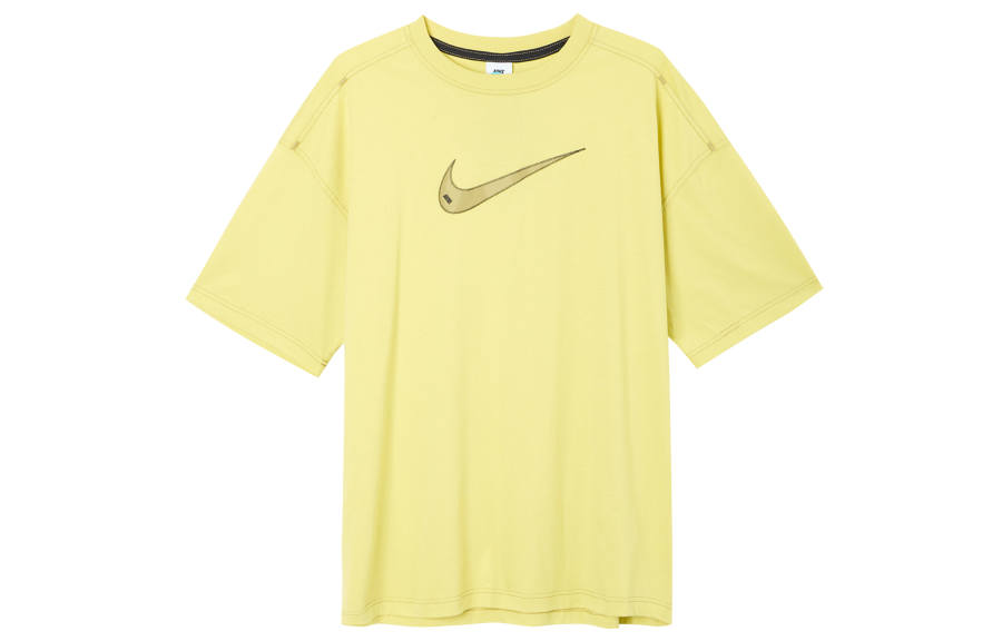 Nike Nike SS22 Sportswear Swoosh Logo Print Retro Crewneck T-Shirt 'Light Yellow'