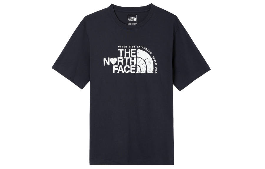 THE NORTH FACE Heart T Shirt Unisex Navy Blue