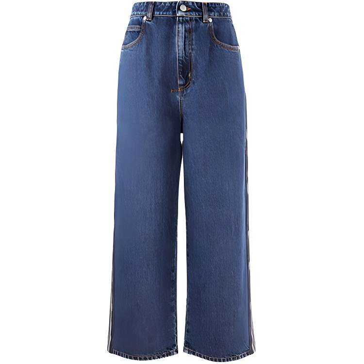 Alexander McQueen Jeans Women's Denim Blue Moderate Wide Leg Pants