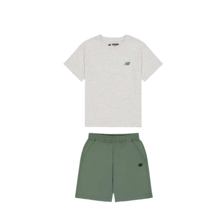 New Balance New Balance Casual Sportswear NB 2 Piece Set Gray Green Children Aged 3 7 Years Old