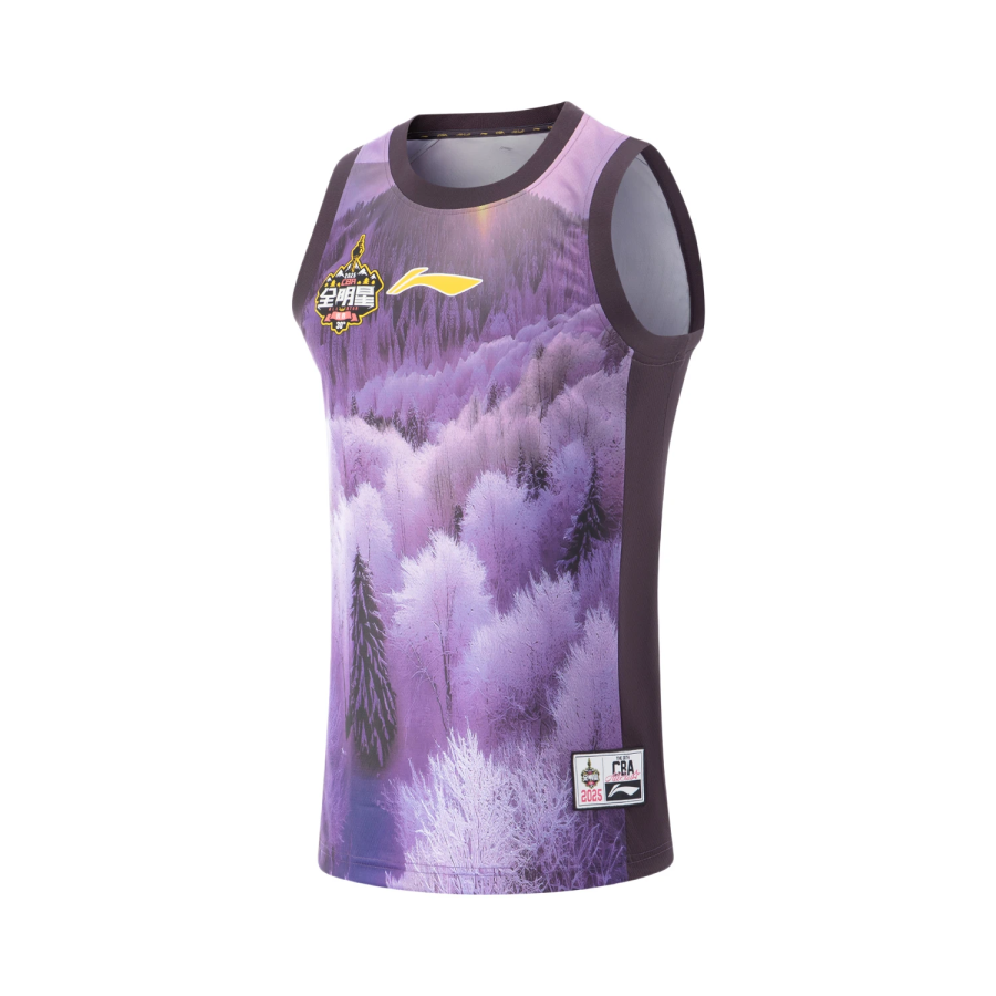 Li-Ning Li Ning CBA Basketball Jersey Men's Standard White/Enchanting Night Purple