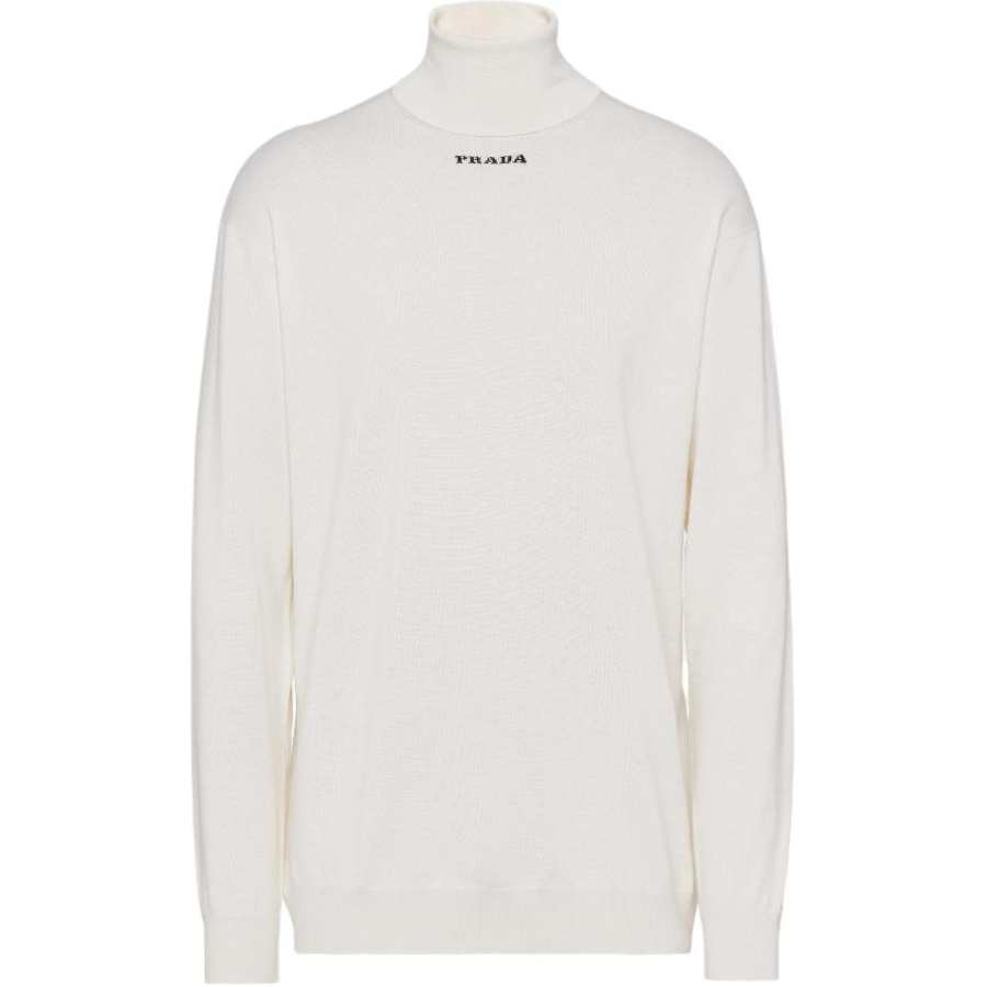 PRADA PRADA Turtleneck Logo Embroidered Jumper