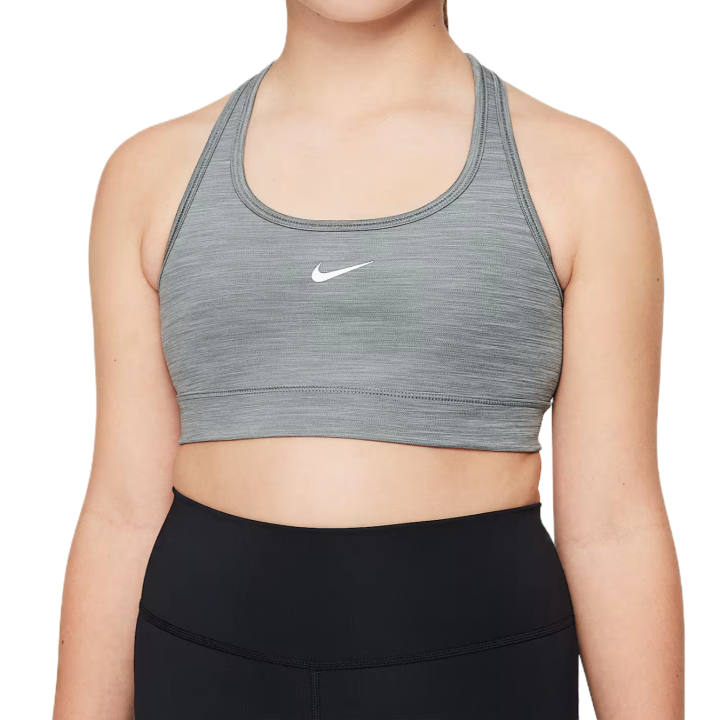 Nike Nike SwooshDri Fit Solid Color Moderate Bandeaus, Bras & Training Bras Teenagers Gray