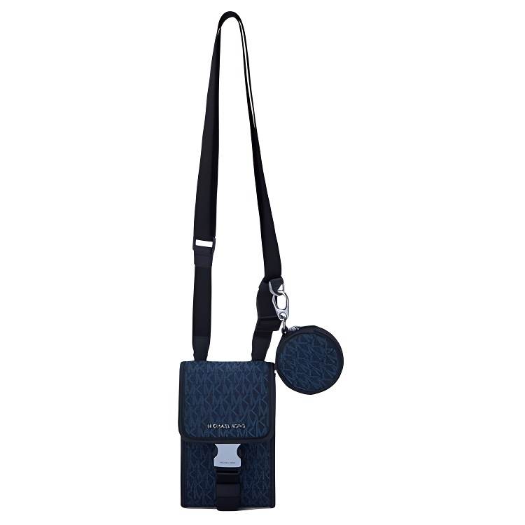 MICHAEL KORS MK Cooper Artificial Leather Shoulder Bag, Crossbody Bag Large Men's Marine Blue