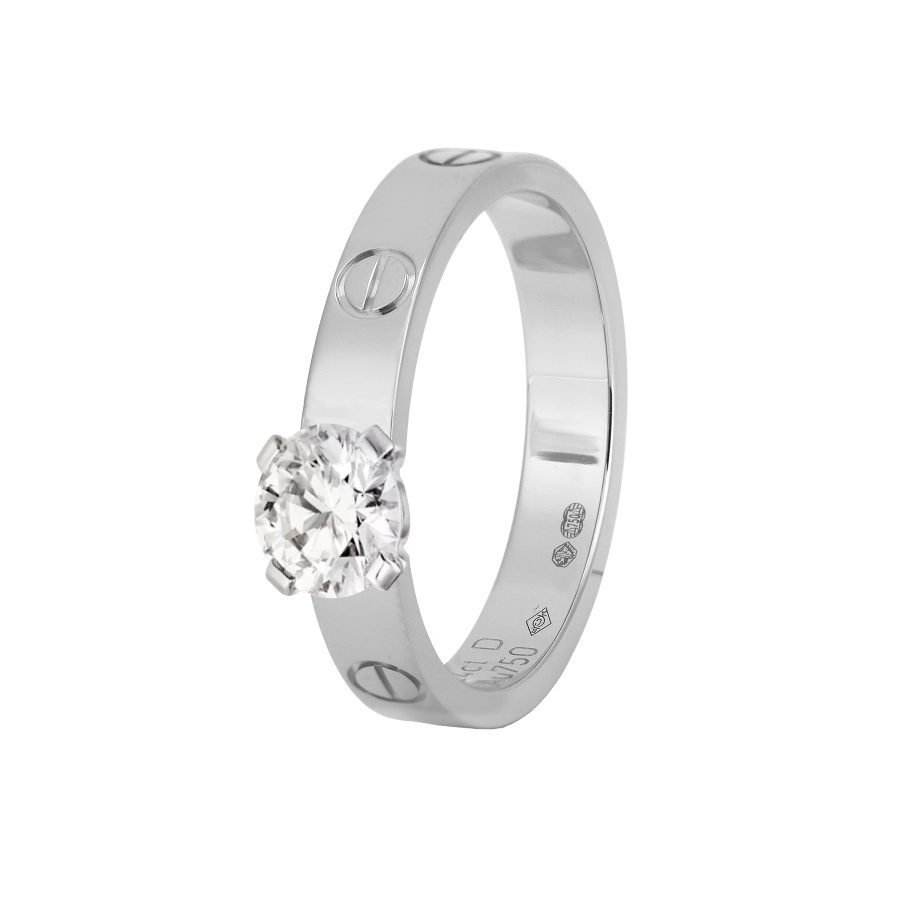 CARTIER 18K White Gold Rings Women's Silver