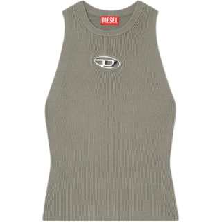 Diesel M-Caddix Logo Plaque Ribbed-Knit Top