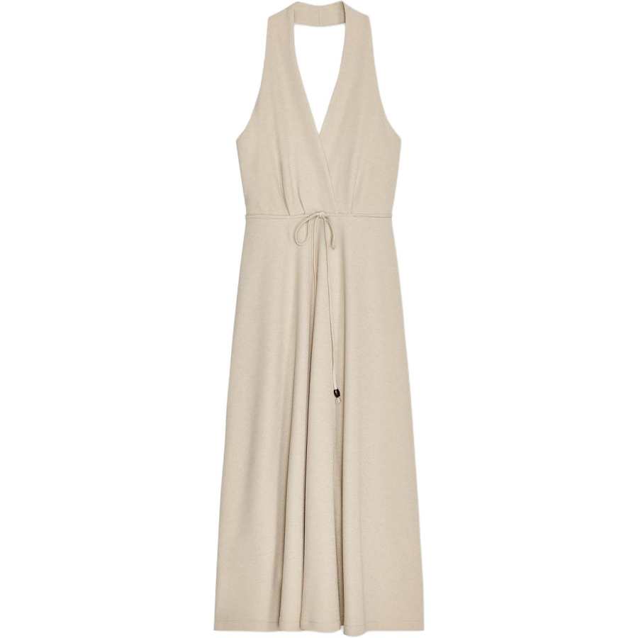 ZARA Slip Dresses Women's White Halter Moderate Mid Length