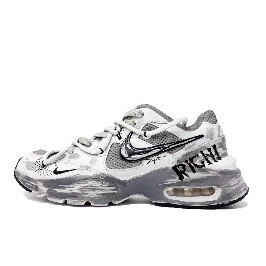 Nike Nike Air Max Fusion Cushioning Breathable Rebound Low top Air Cushion Casual Running Shoes Women's Gray