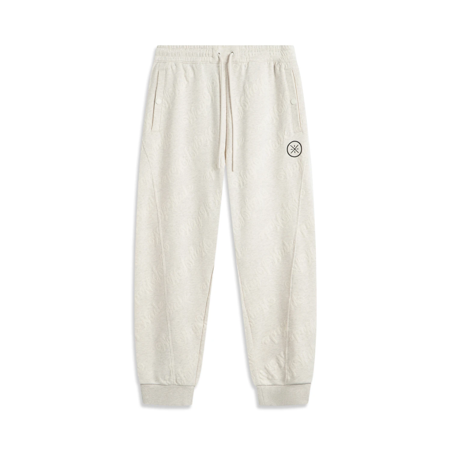Li-Ning Li Ning Knitted Sweatpants Men's Heather Gray Tile Gray Jacquard