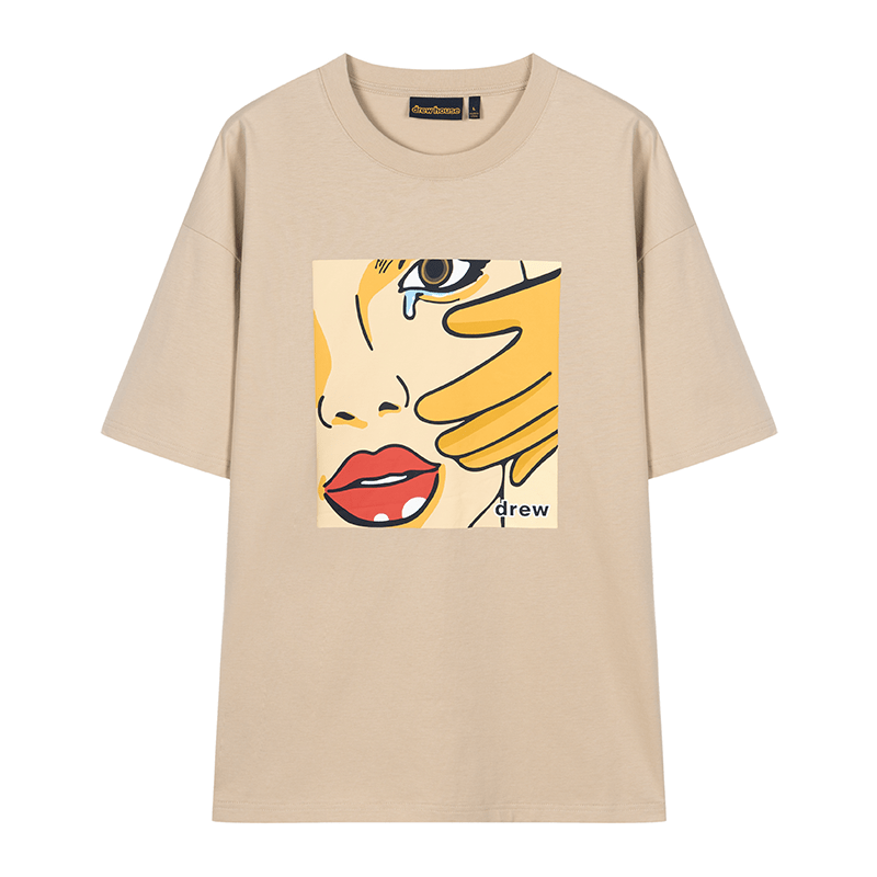 Drew house SS25 T Shirts Unisex Sand Crew Neck Moderate