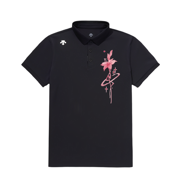 DESCENTE TOUGH Polo Shirt Unisex Black
