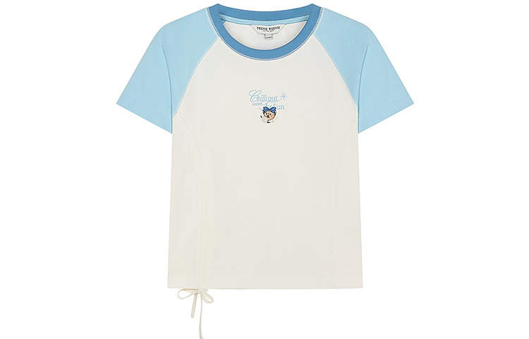 Teenie Weenie T Shirts Women's Light Blue Crew Neck Moderate
