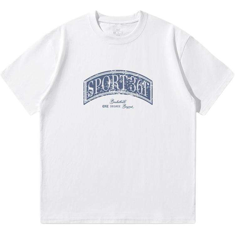 361° T Shirts Men's White Crew Neck Moderate Straight Fit