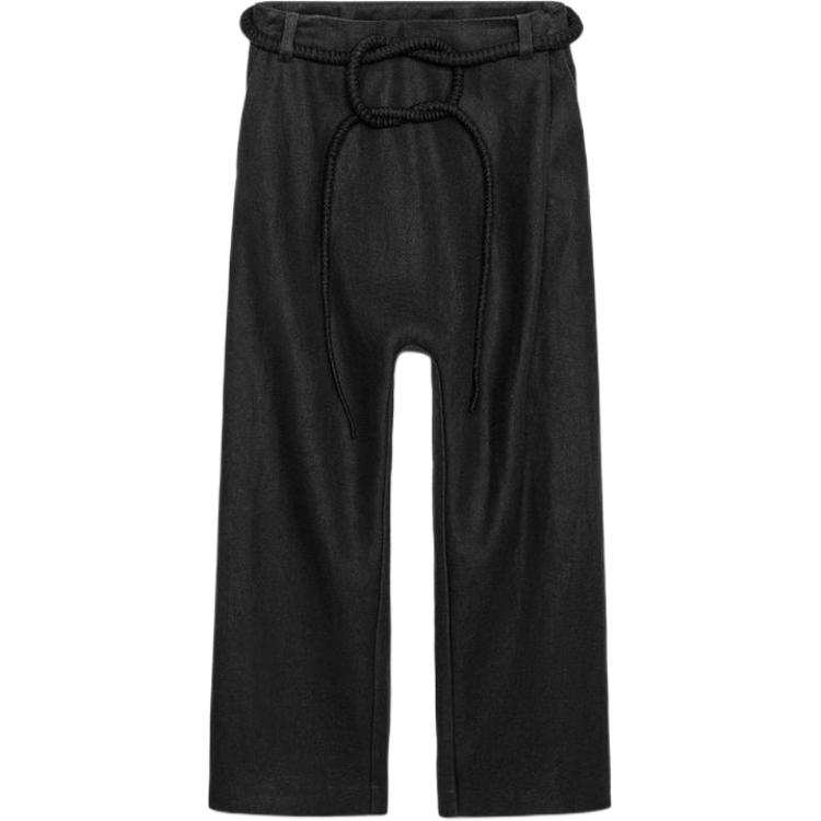 ZARA Fanglu Lin Casual Pants Women's Black Moderate Straight Fit Pants