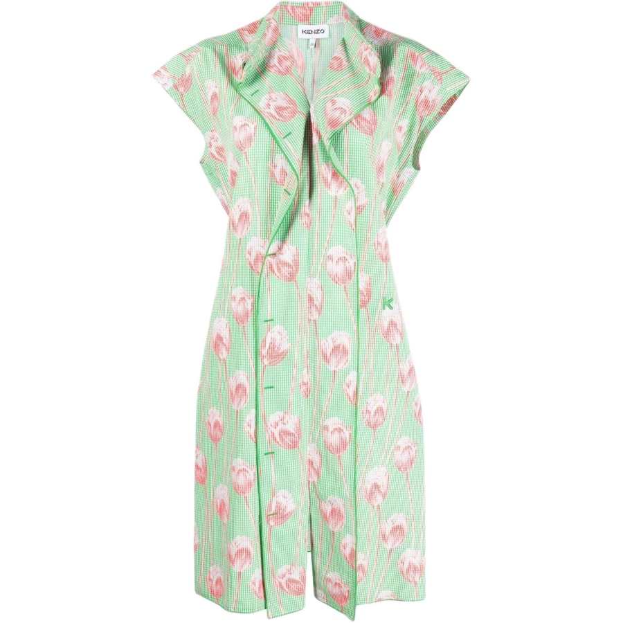 KENZO Short Sleeved Dress Women's Green