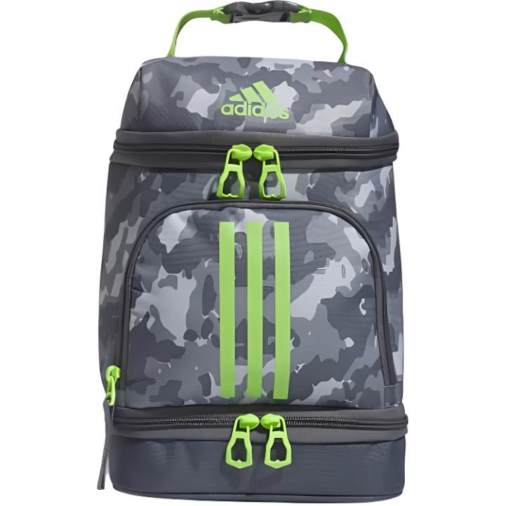 Adidas Adidas Excel Recycled Polyester Lunch Bag Storage Bag Men's Medium Gray & Semi Gloss Green