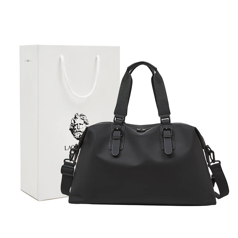 LAORENTOU Synthetic Leather Travel Bag Men's Black/Gray