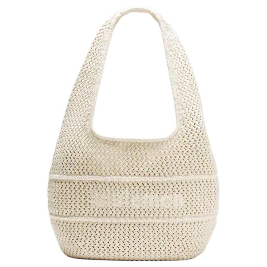 Lululemon Lululemon Cotton Crochet Polyester Shoulder Bag Regular Women's Ivory White