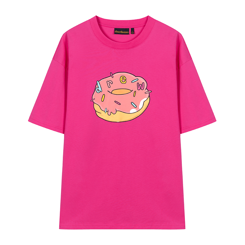 Drew house SS25 T Shirts Unisex Peach Pink Crew Neck Moderate