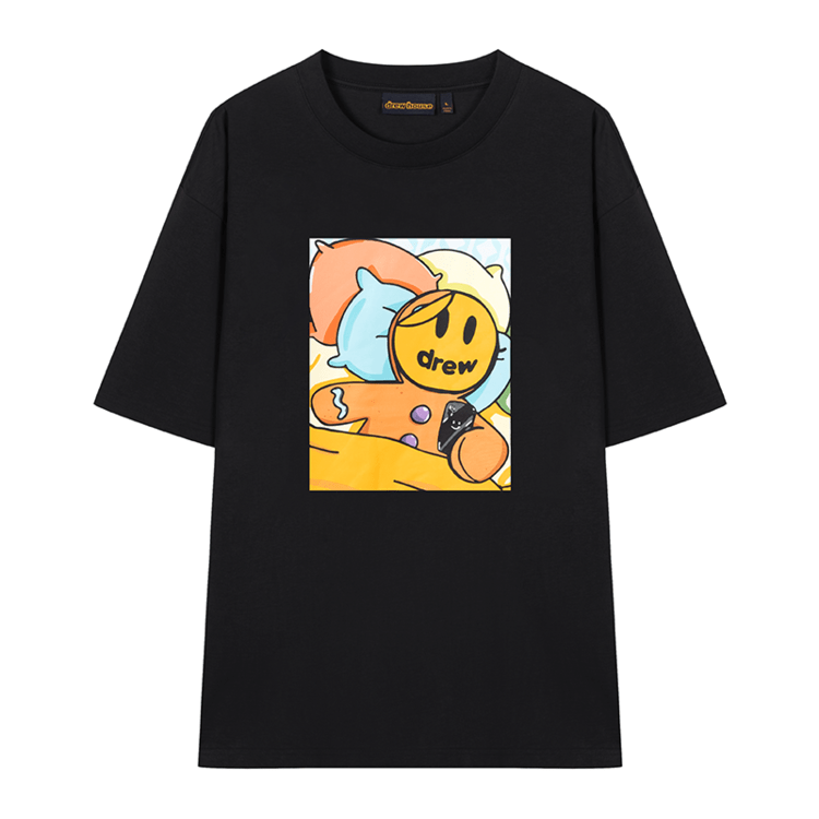 Drew house SS25 T Shirts Unisex Black Crew Neck Moderate