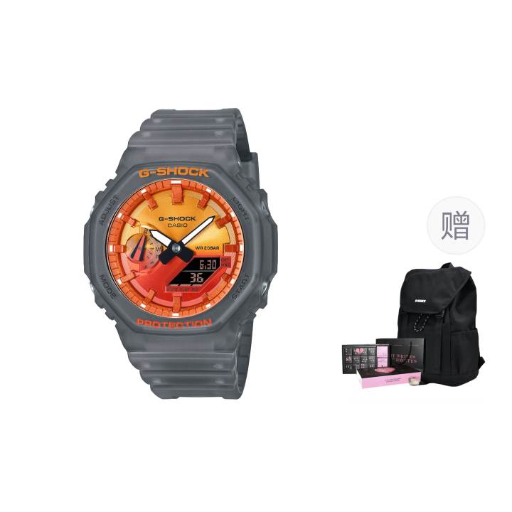 CASIO CASIO GA 2100FL Collection Quartz Movement Resin Strap Watch Unisex Orange Watch Dial