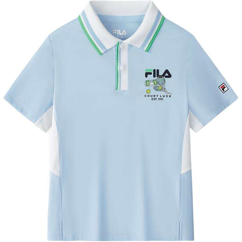 FILA KIDS Polo Shirt Tide Blue Children Aged 3 7 Years Old
