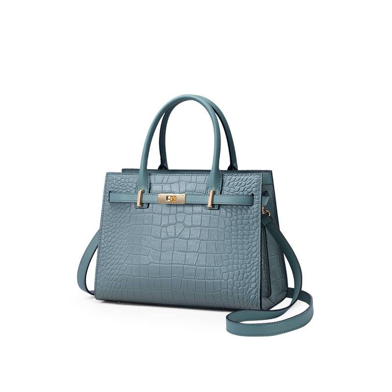 LAORENTOU Top Grain Cow Leather Crossbody One Shoulder Tote Handbag Regular Women's Blue