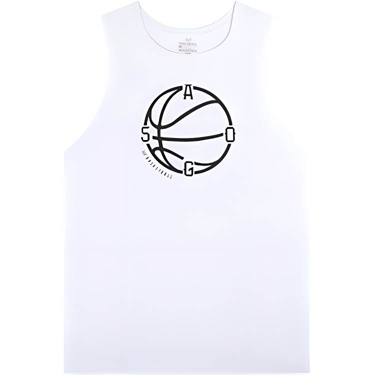361° Tank Tops Men's White Crew Neck Moderate Straight Fit