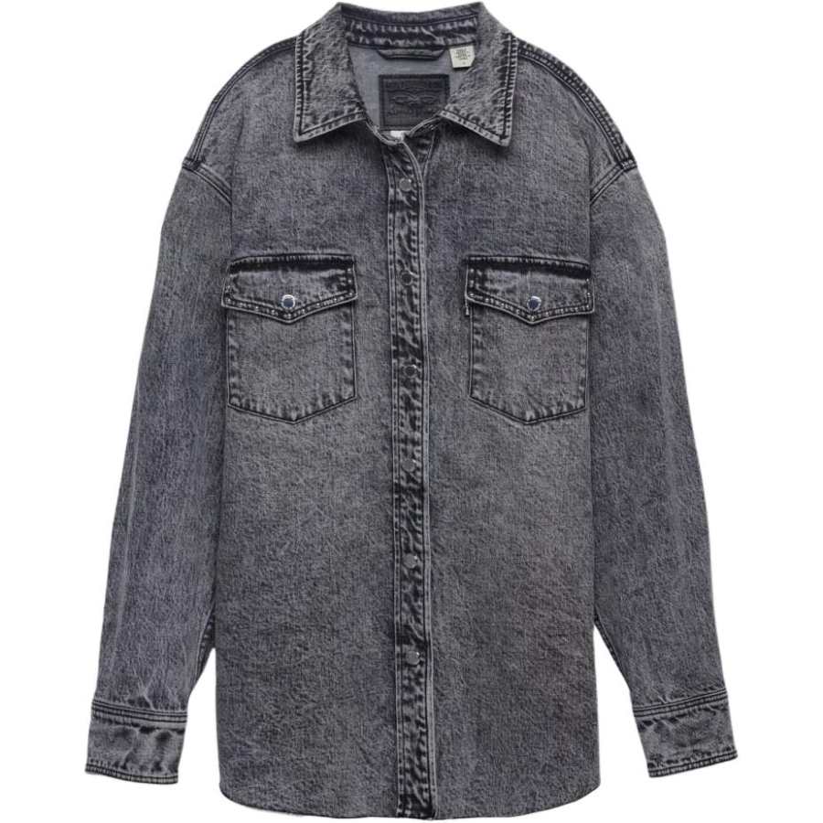 Levis Denim Jackets Women's Gray Lapel Moderate Other