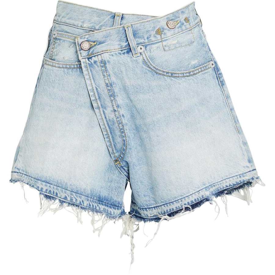 R13 faded-effect denim shorts