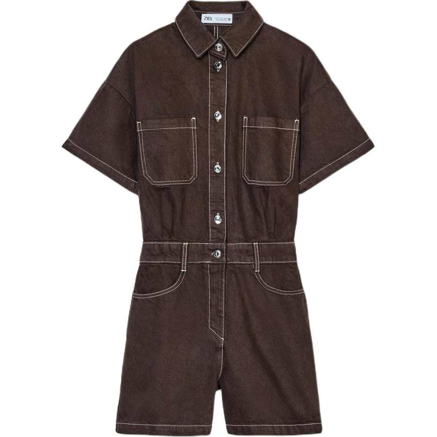ZARA Jumpsuits Women's Brown Moderate Jumpsuit